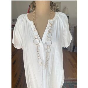 Macy's Gold Tone Circle Link Statement Necklace‎